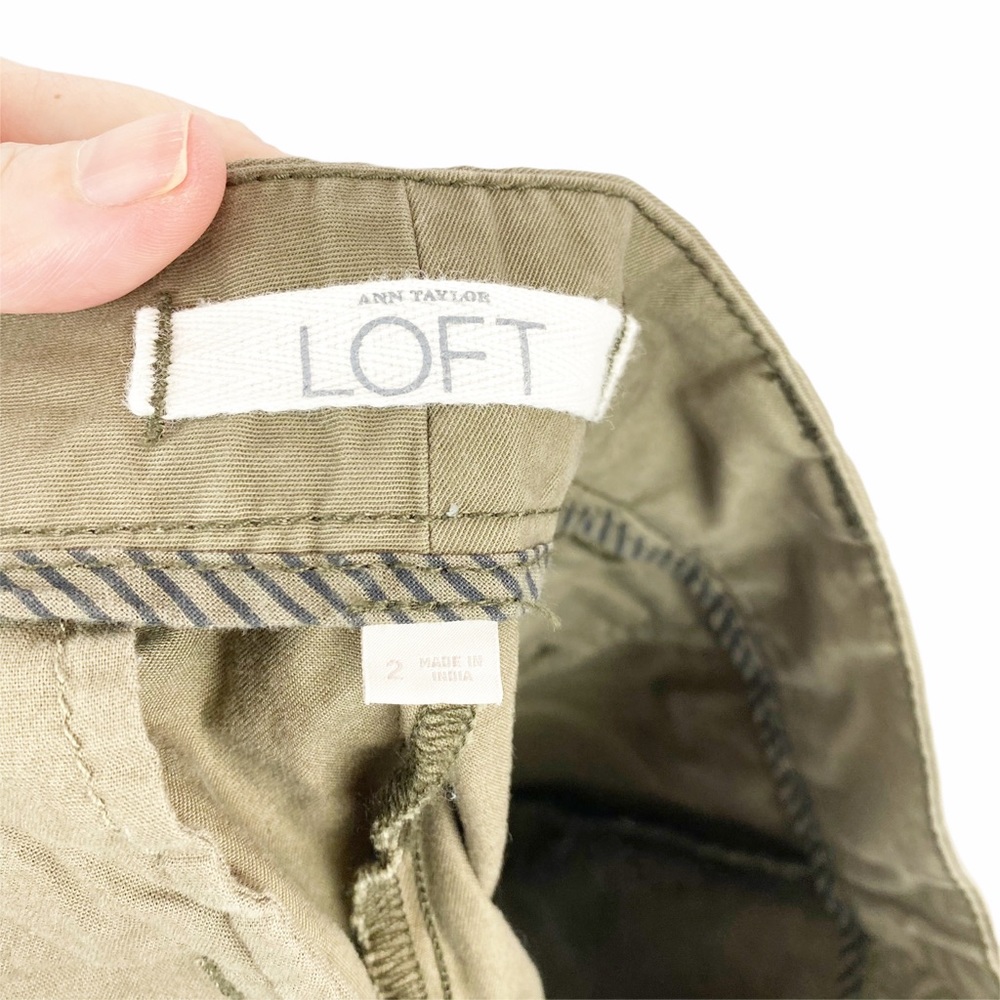 Ann Taylor LOFT Olive Green Chino Shorts Size 2 - Picture 4 of 5